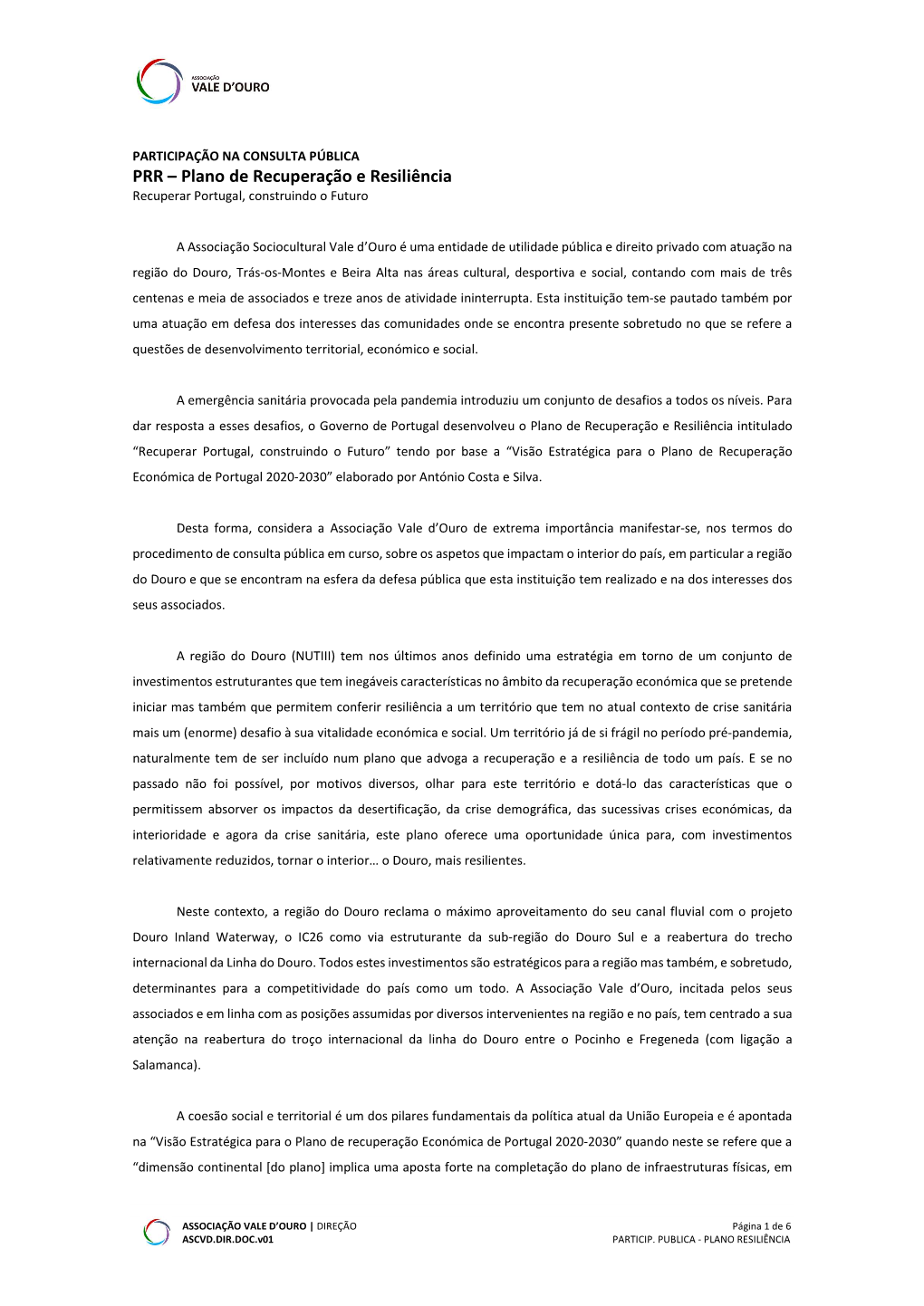 Plano De Recuperação E Resiliência Recuperar Portugal, Construindo O Futuro