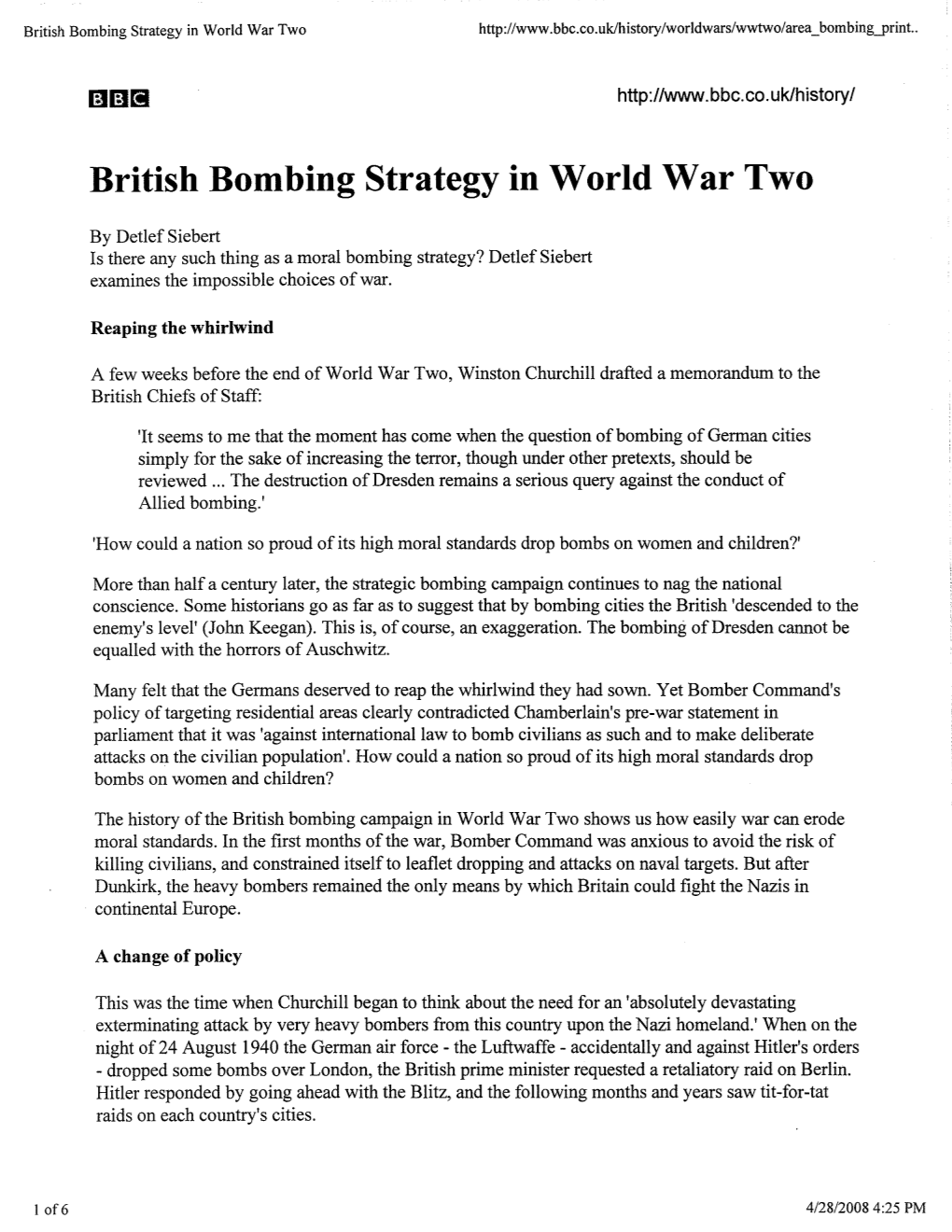 British Bombing Strategy in World War Two .Bbc.Co