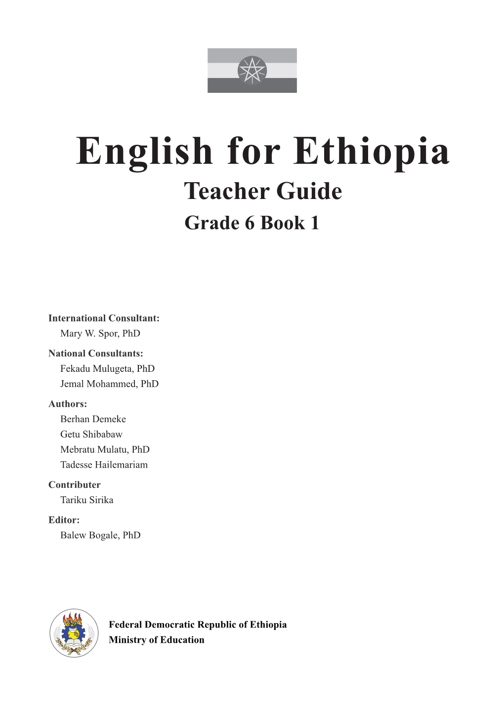 English for Ethiopia Teacher Guide Grade 6 Book 1