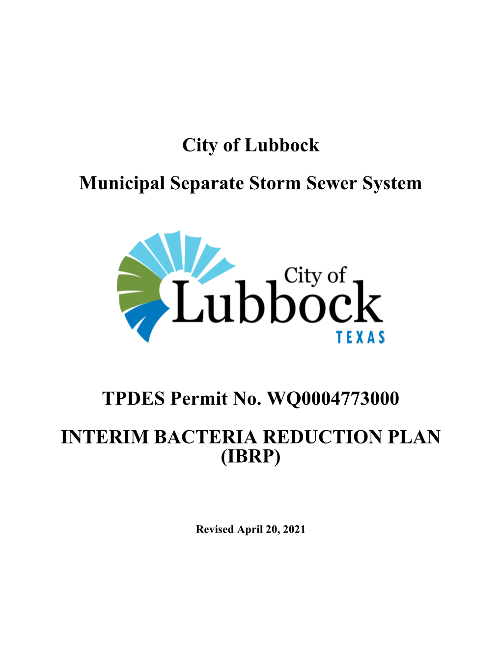 City of Lubbock Municipal Separate Storm Sewer System TPDES Permit