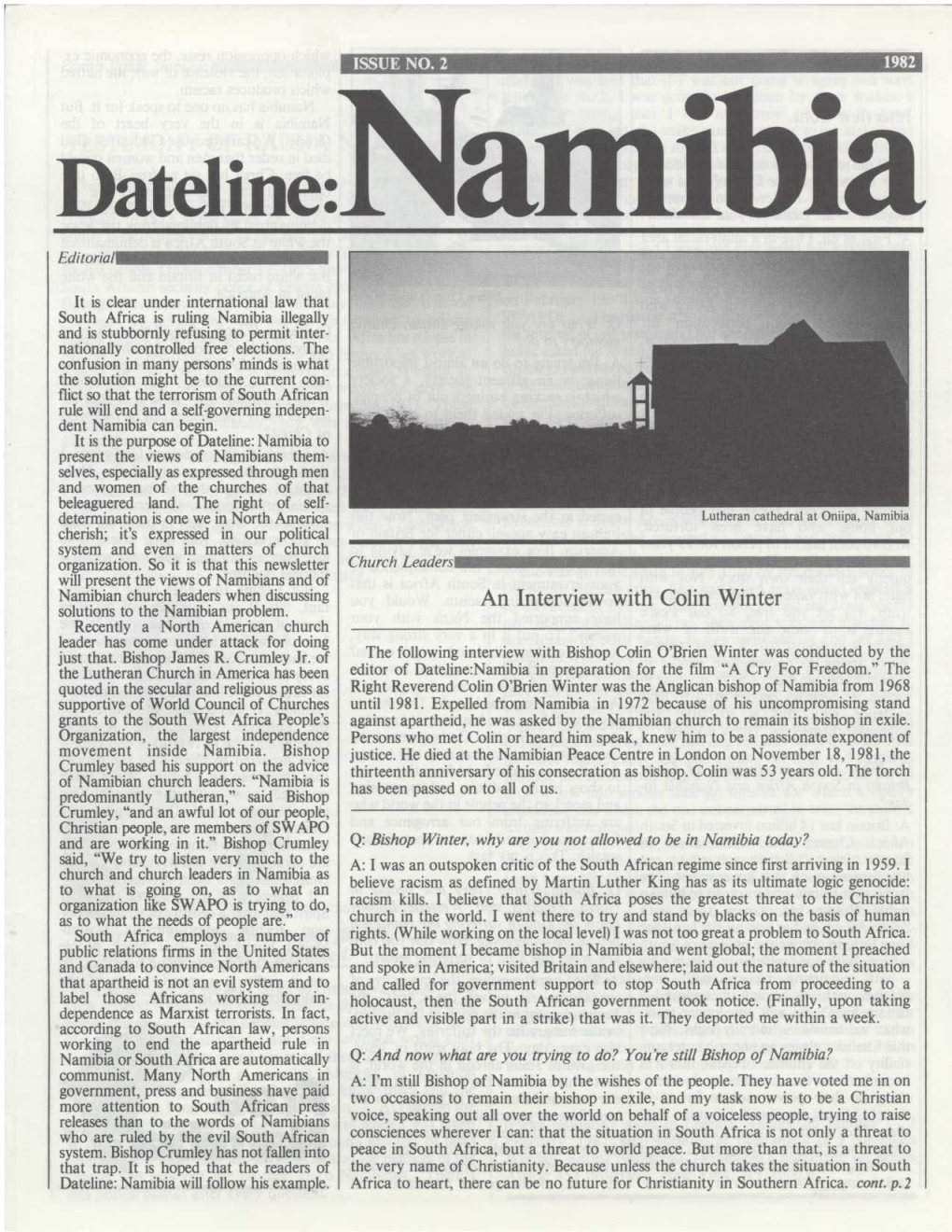 Dateline: • Amibia Editorial