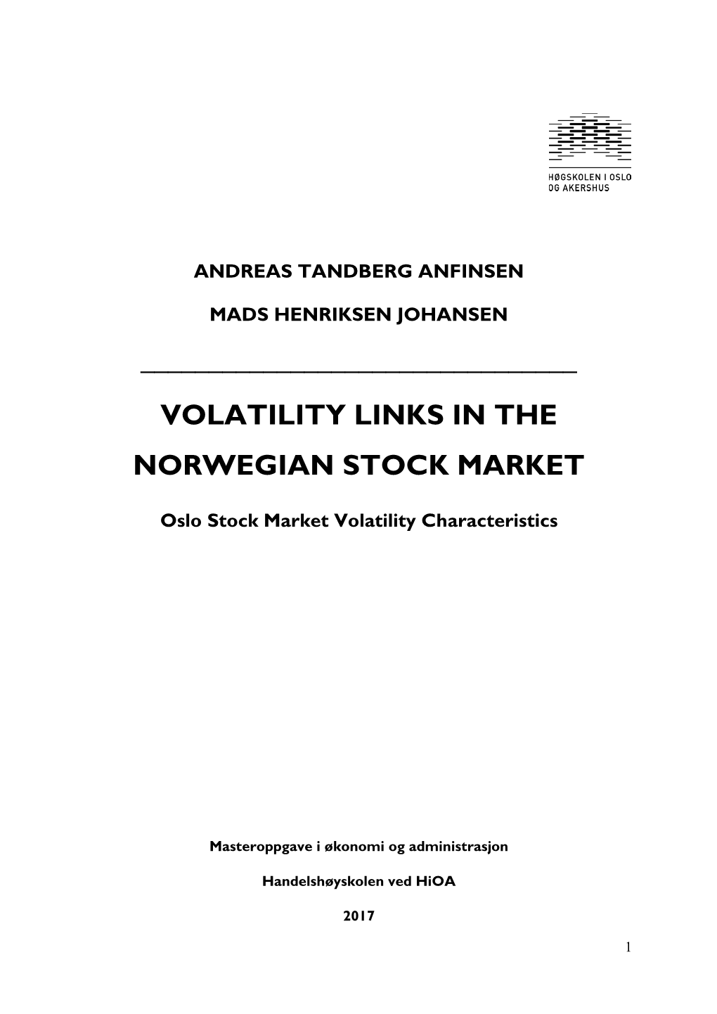 Volatility Links in the Norwegian Stock Market