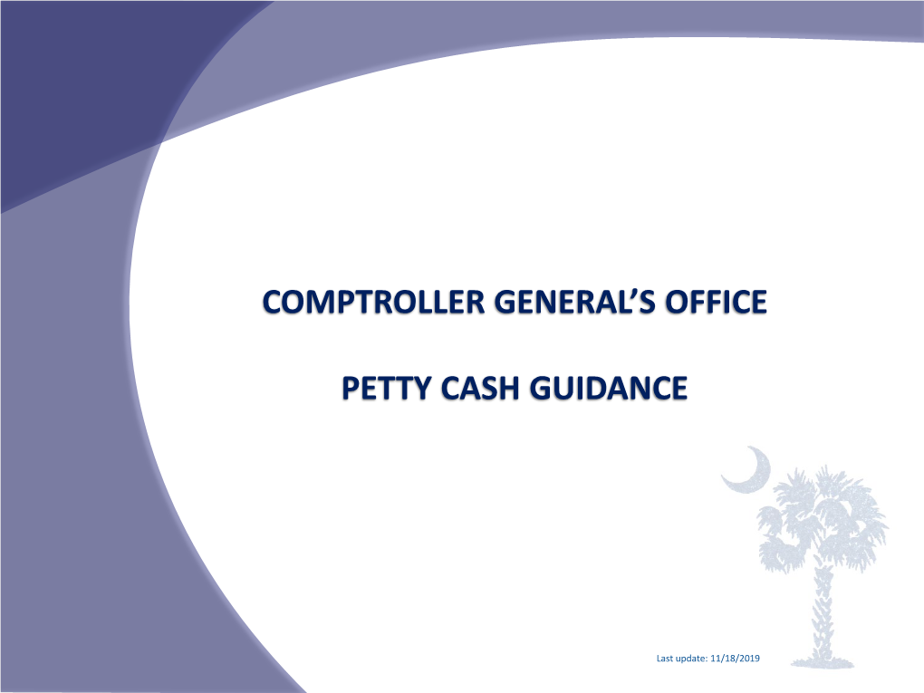 Petty Cash Guidance