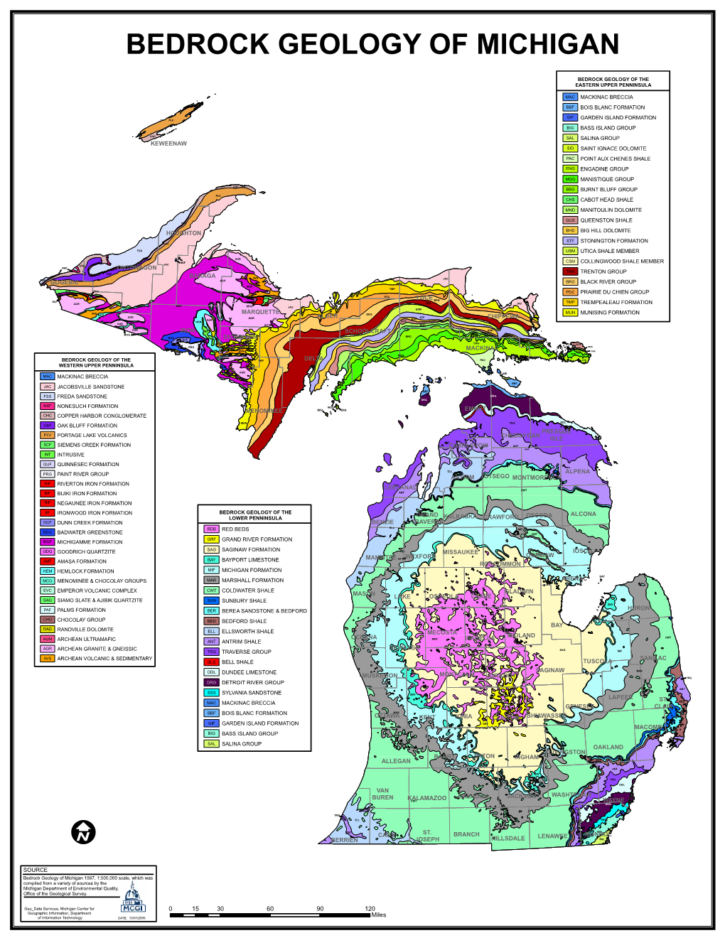 Bedrock Geology of Michigan