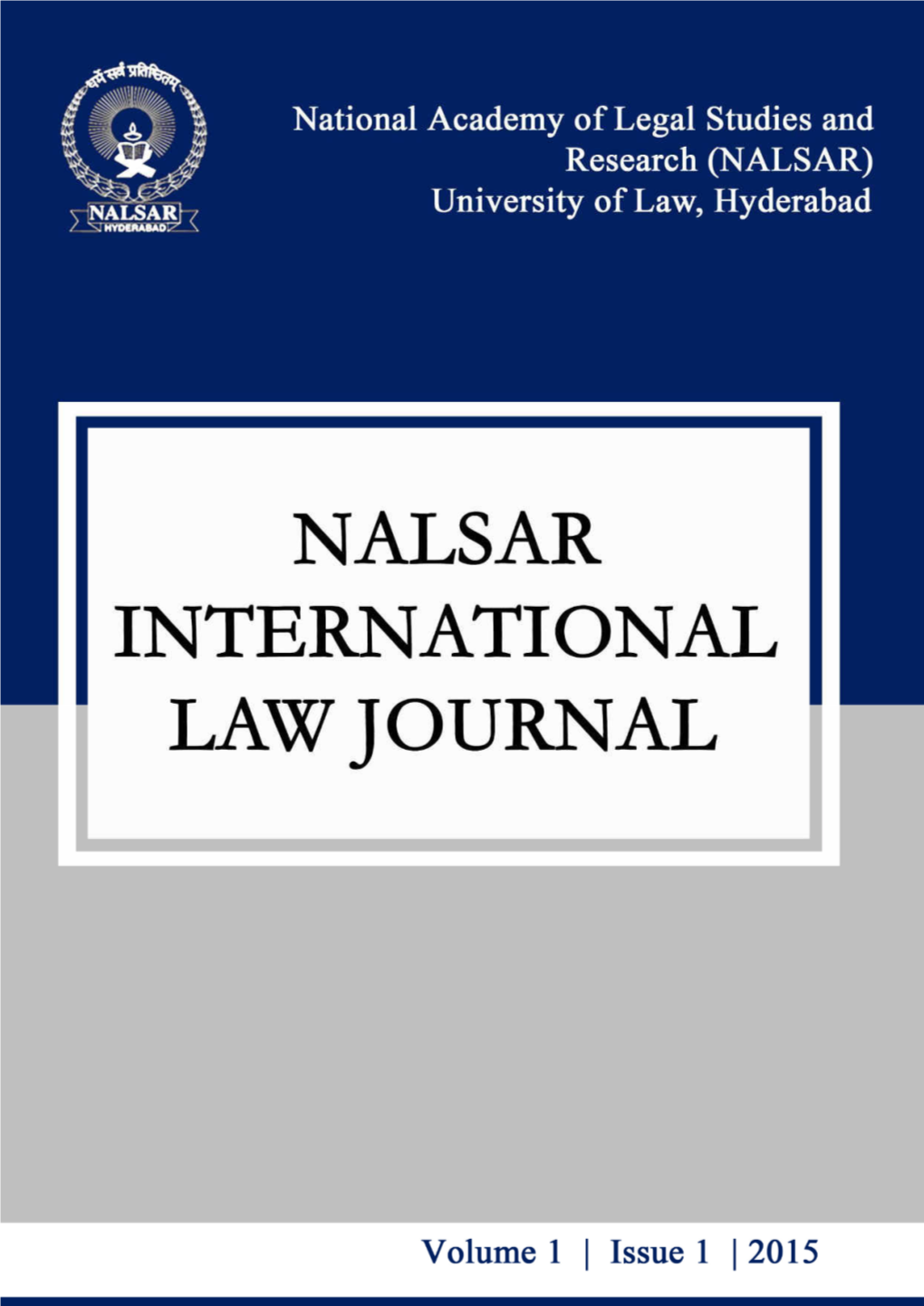 NATIONAL ACADEMY of LEGAL STUDIES and RESEARCH, HYDERABAD Vol