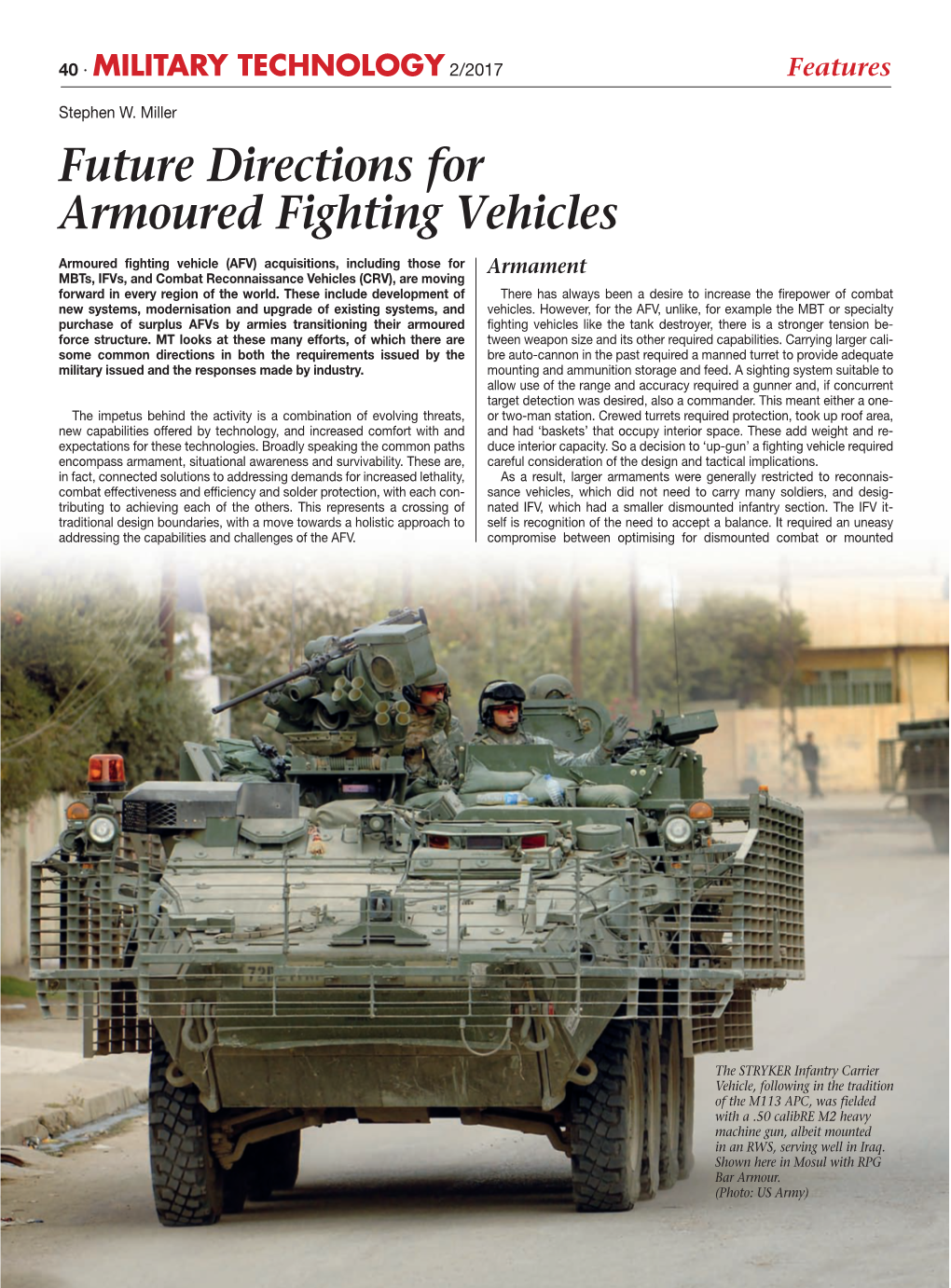 Future Directions for Armoured Fighting Vehicles