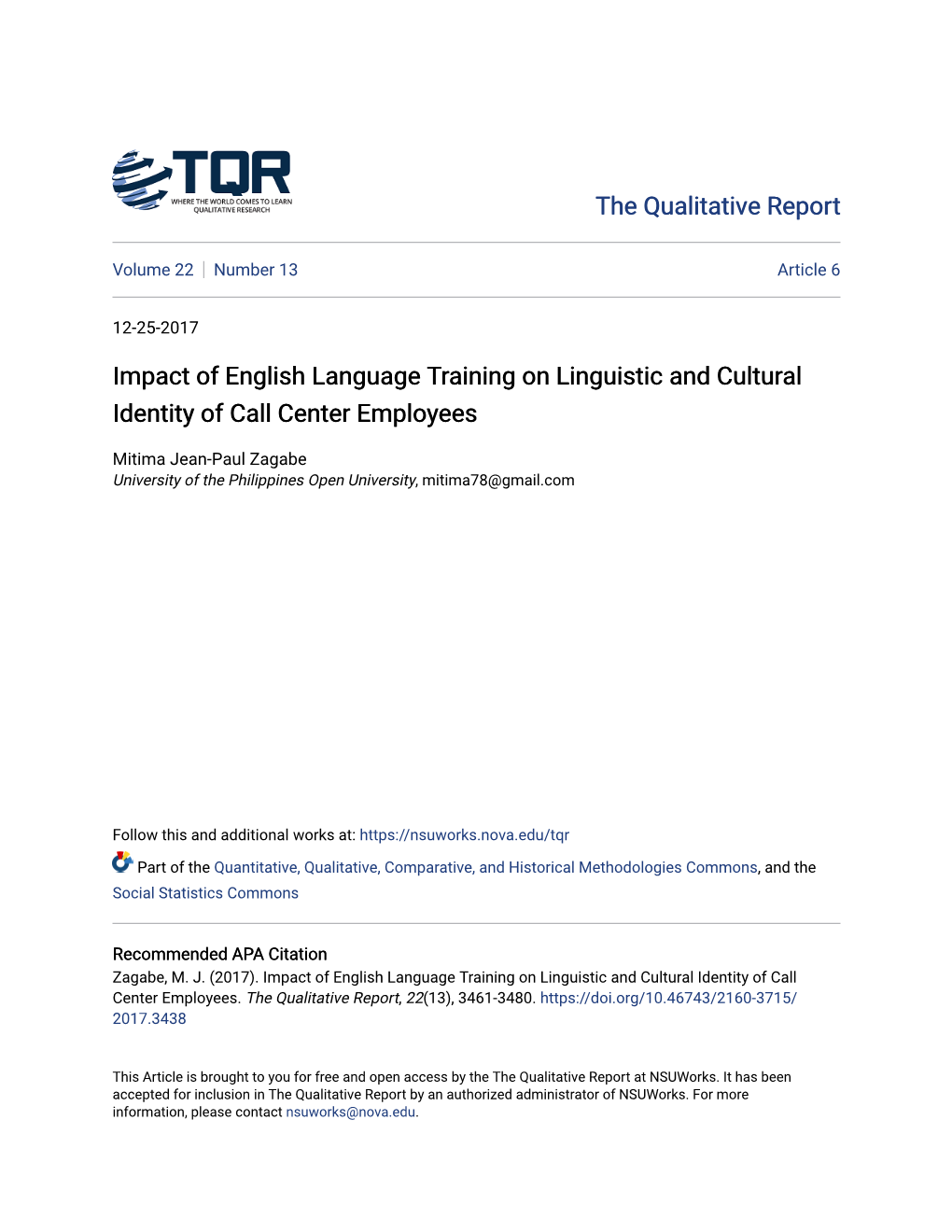 Impact of English Language Training on Linguistic and Cultural Identity of Call Center Employees
