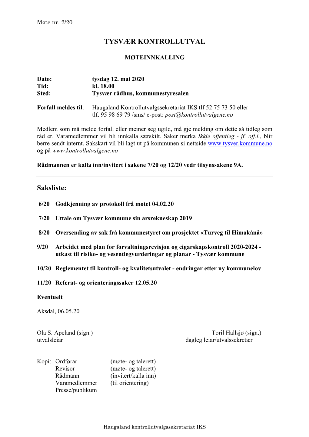 Tysvær Kommune Sin Årsrekneskap 2019