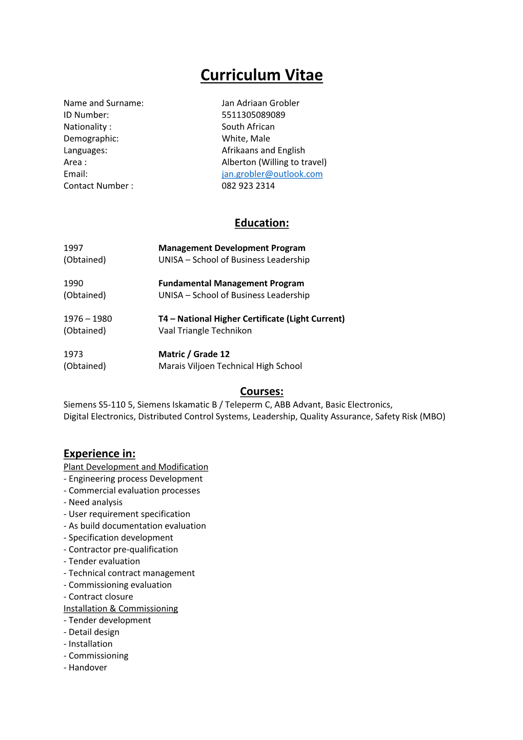 Curriculum Vitae