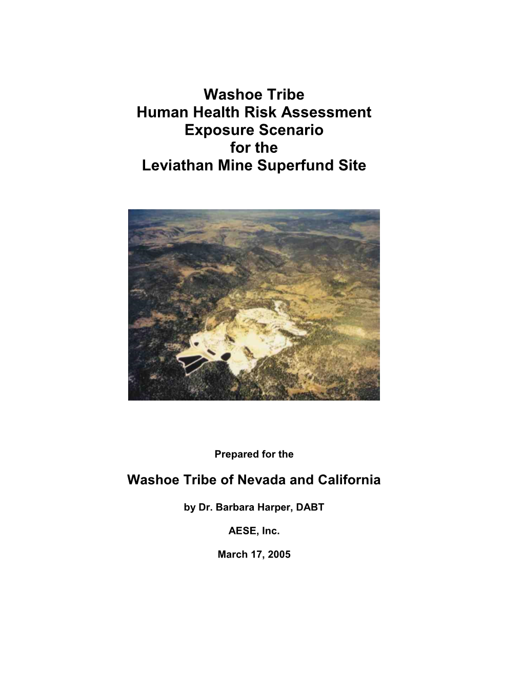 Washoe HHRA Exposure Scenario