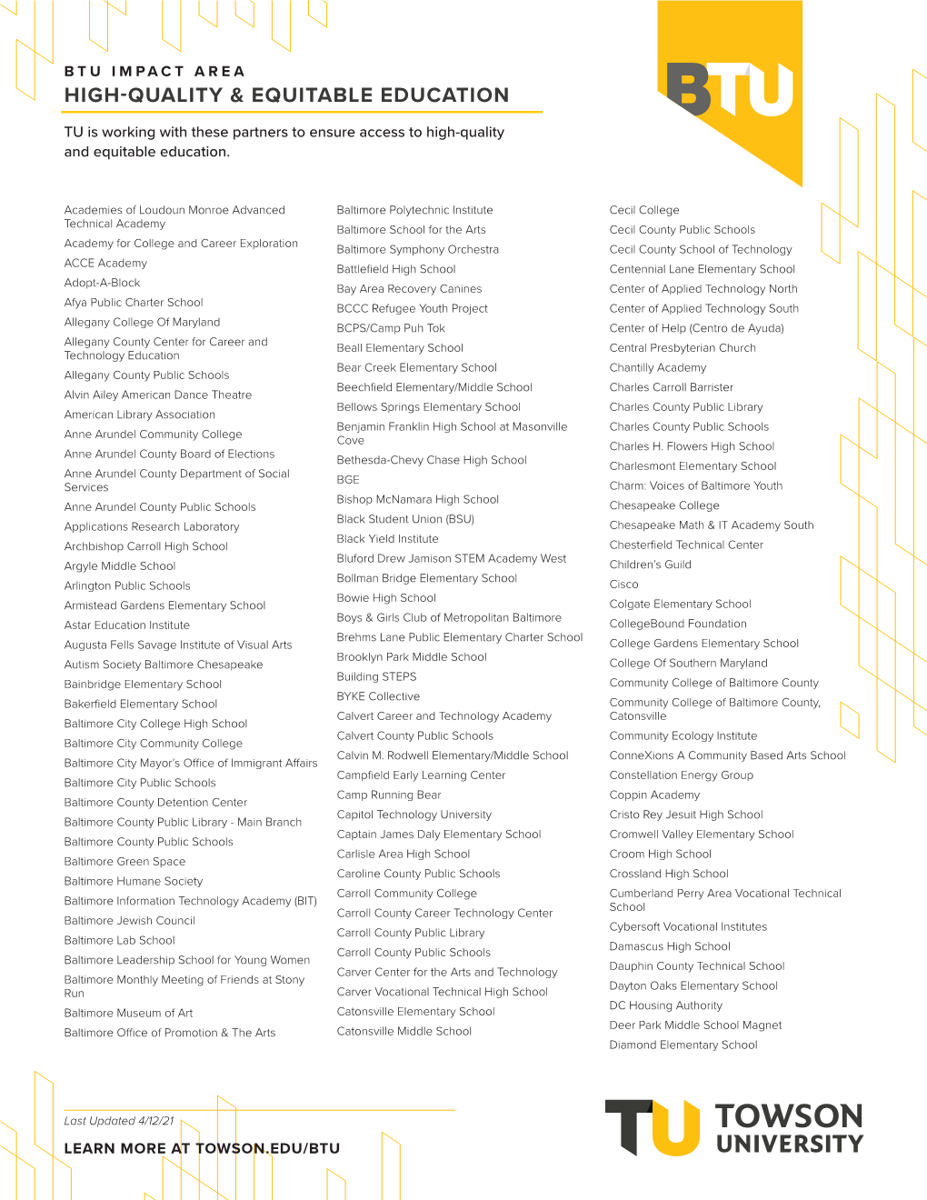 High-Quality & Equitable Education Impact Area