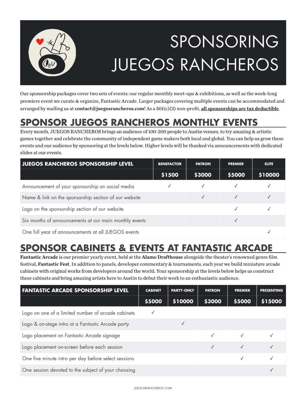 Sponsoring Juegos Rancheros