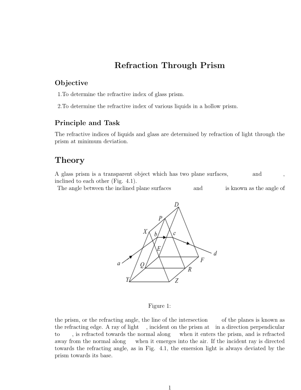 Refraction Through Prism Theory