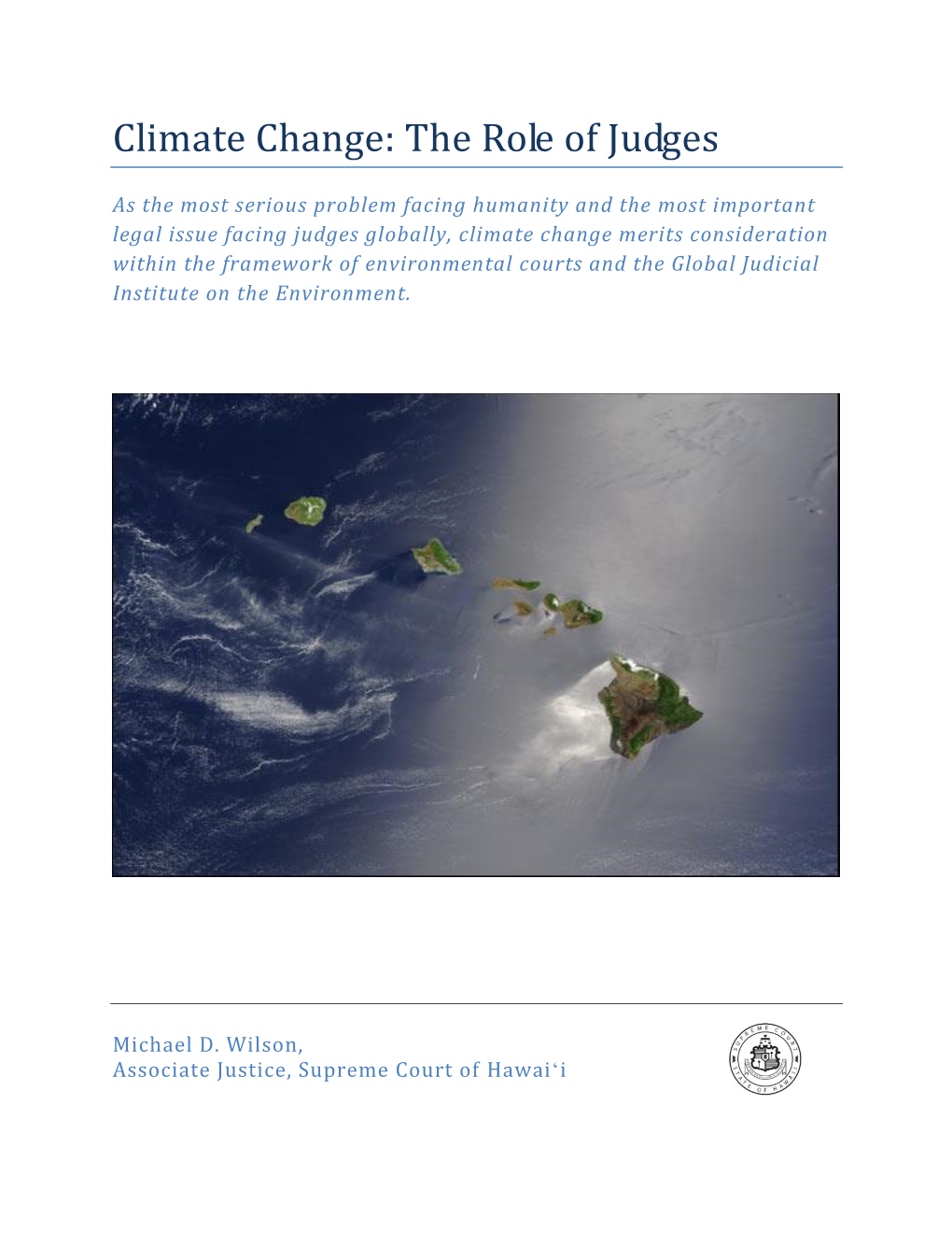 Climate Change: the Role of Judges