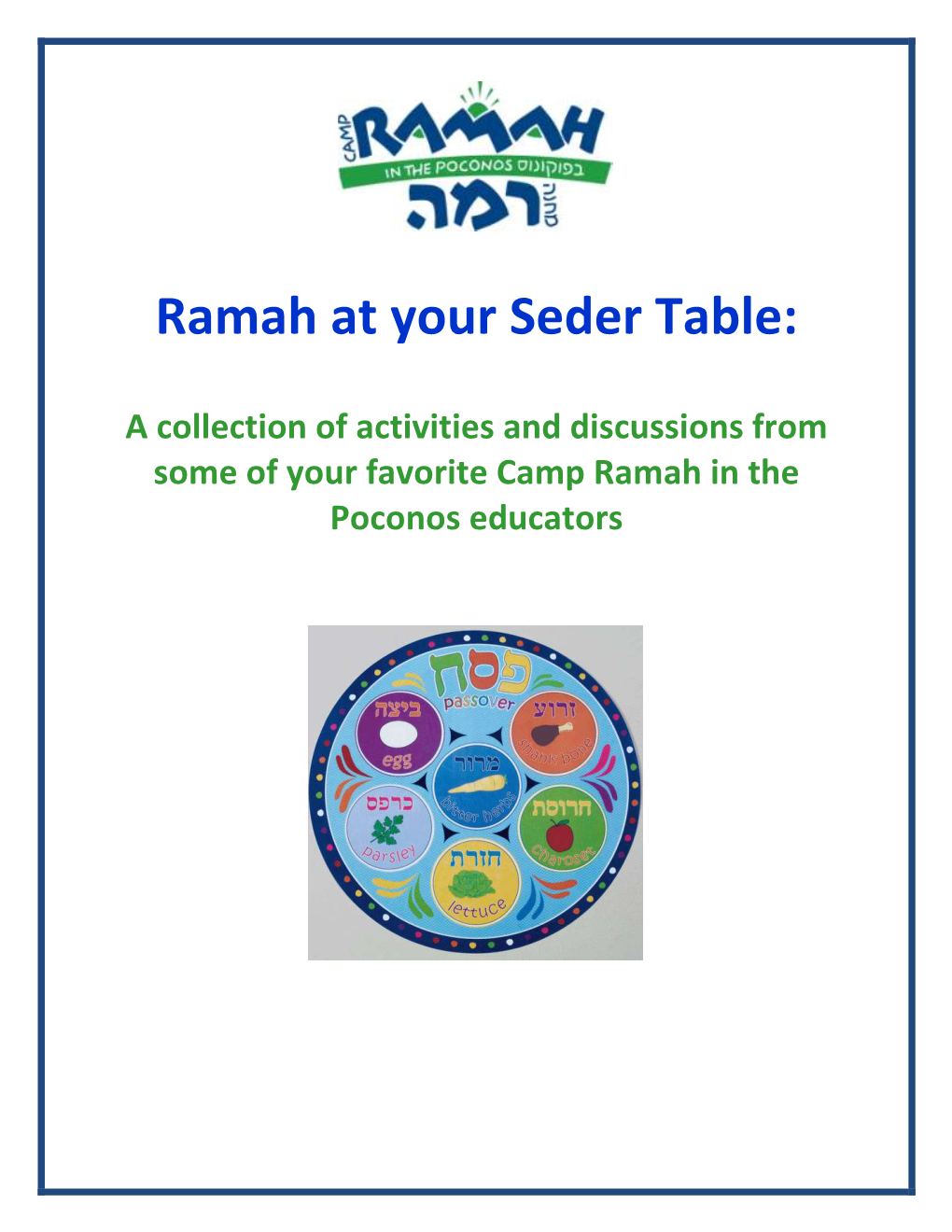 Ramah at Your Seder Table