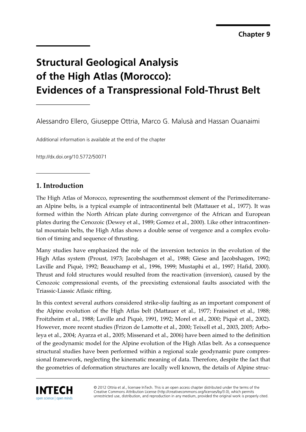 (Morocco): Evidences of a Transpressional Fold-Thrust Belt