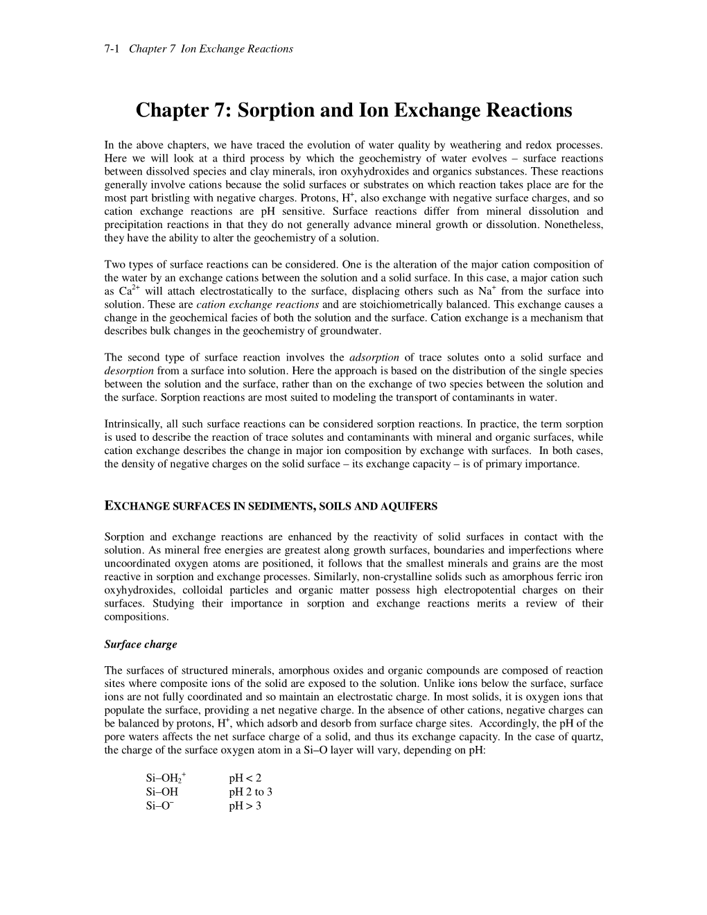 Chapter 7: Sorption and Ion Exchange Reactions