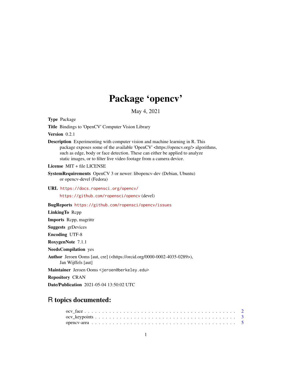 Package 'Opencv'