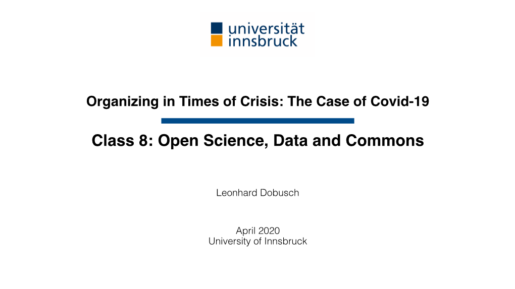 Class 8: Open Science, Data and Commons