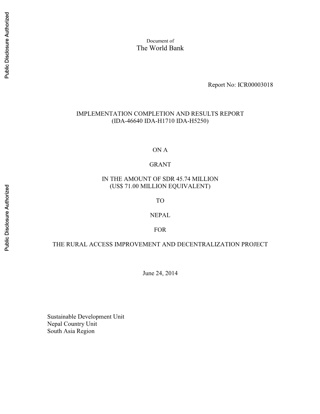 World Bank Document