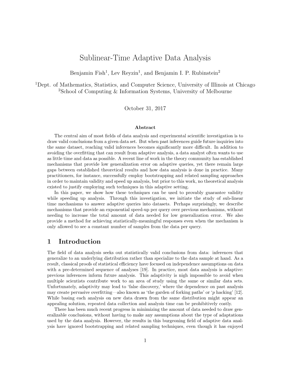 Sublinear-Time Adaptive Data Analysis