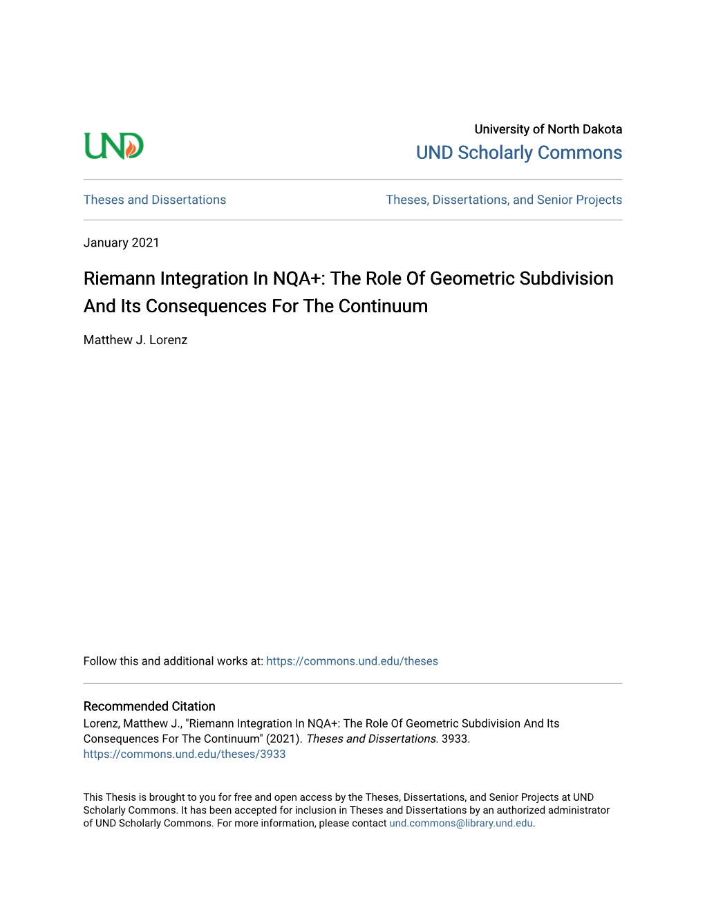 Riemann Integration in NQA+: the Role of Geometric Subdivision and Its Consequences for the Continuum