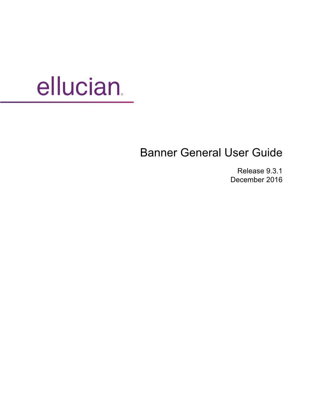 Banner General User Guide