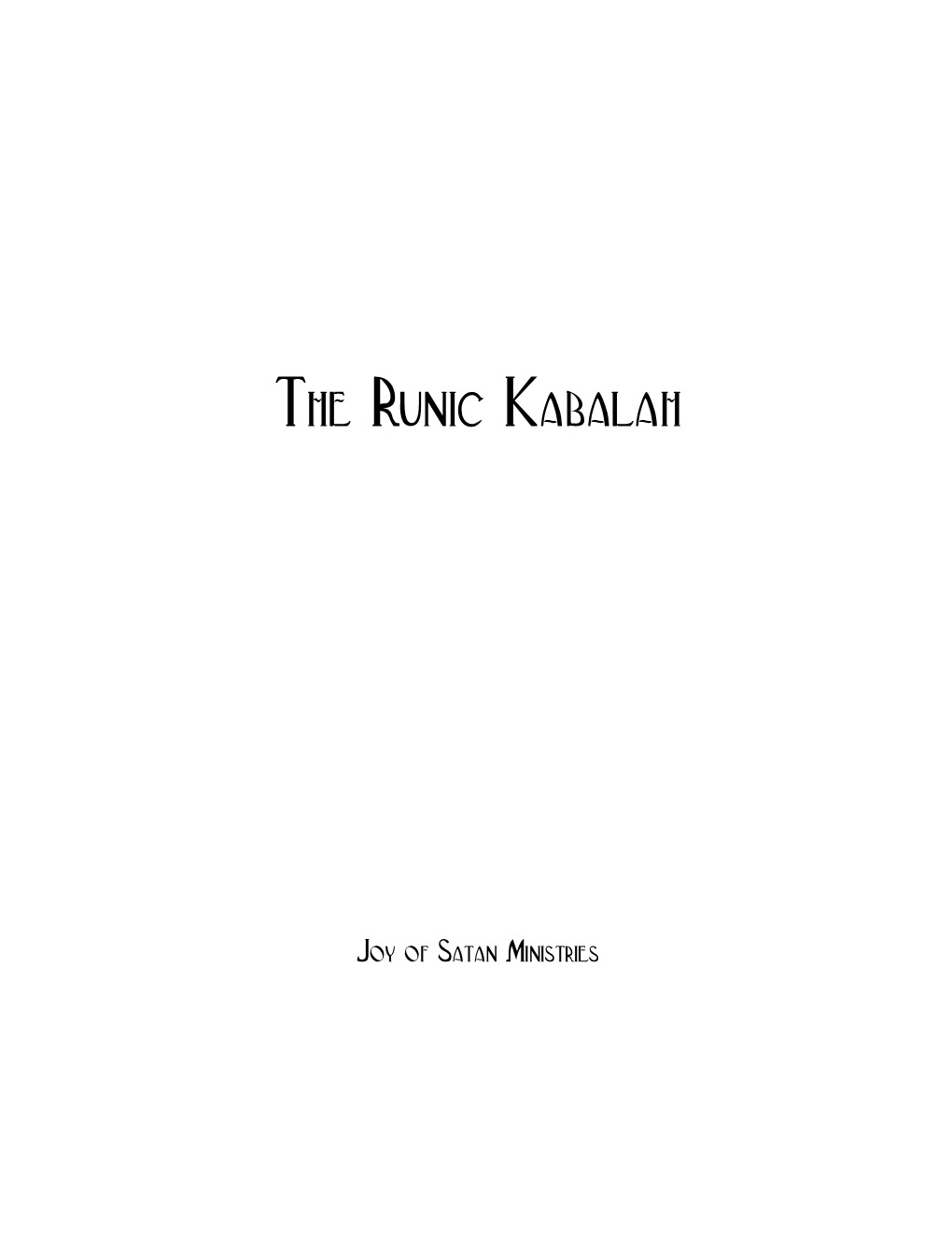The Runic Kabalah