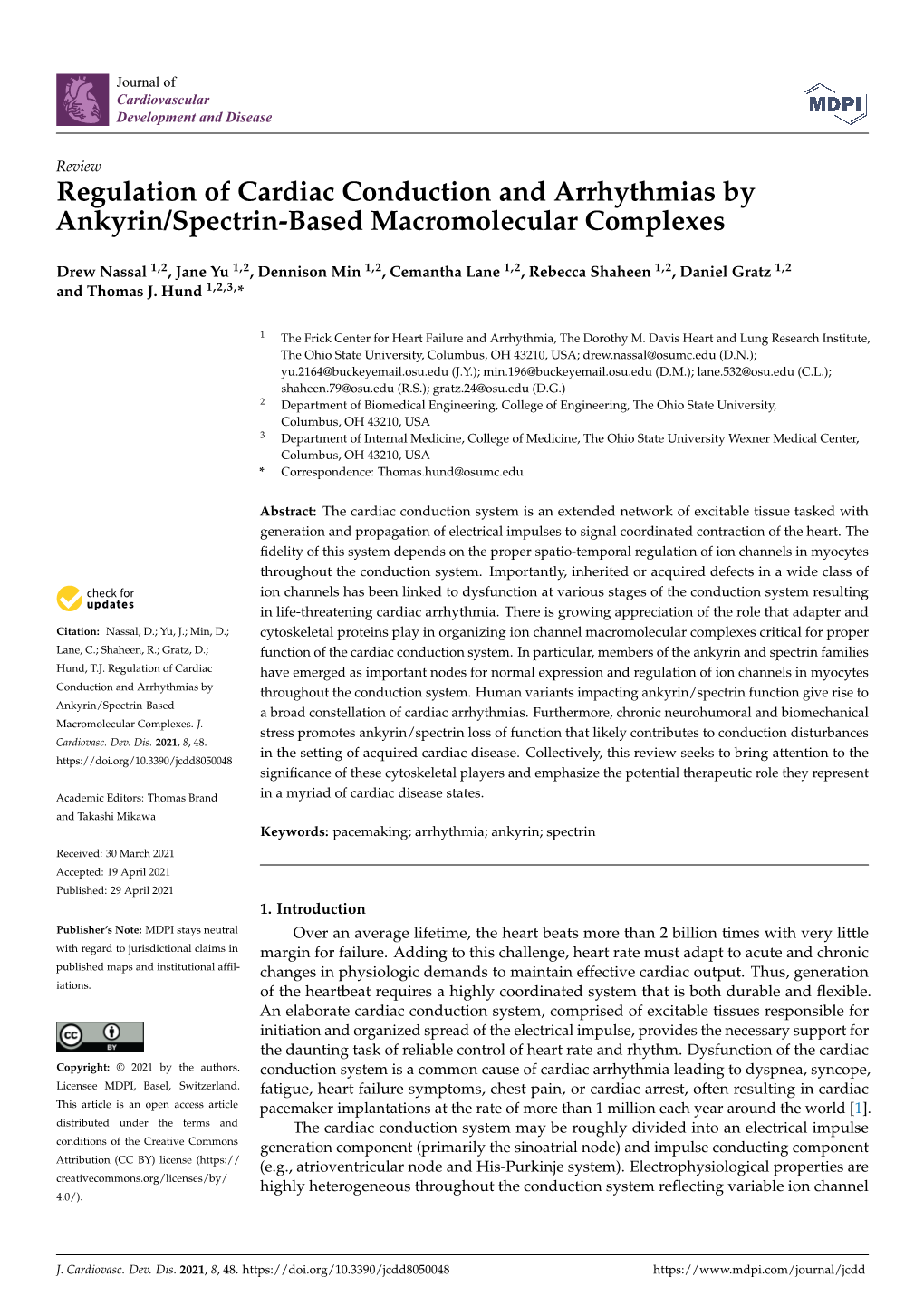 Regulation of Cardiac Conduction and Arrhythmias by Ankyrin/Spectrin-Based Macromolecular Complexes