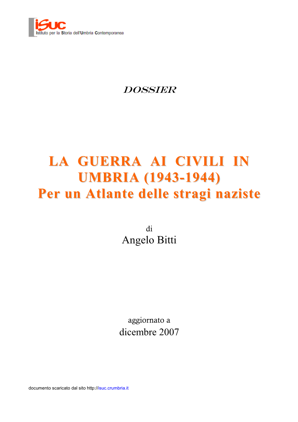 (1943-1944) Per Un Atlante Delle Stragi Naziste