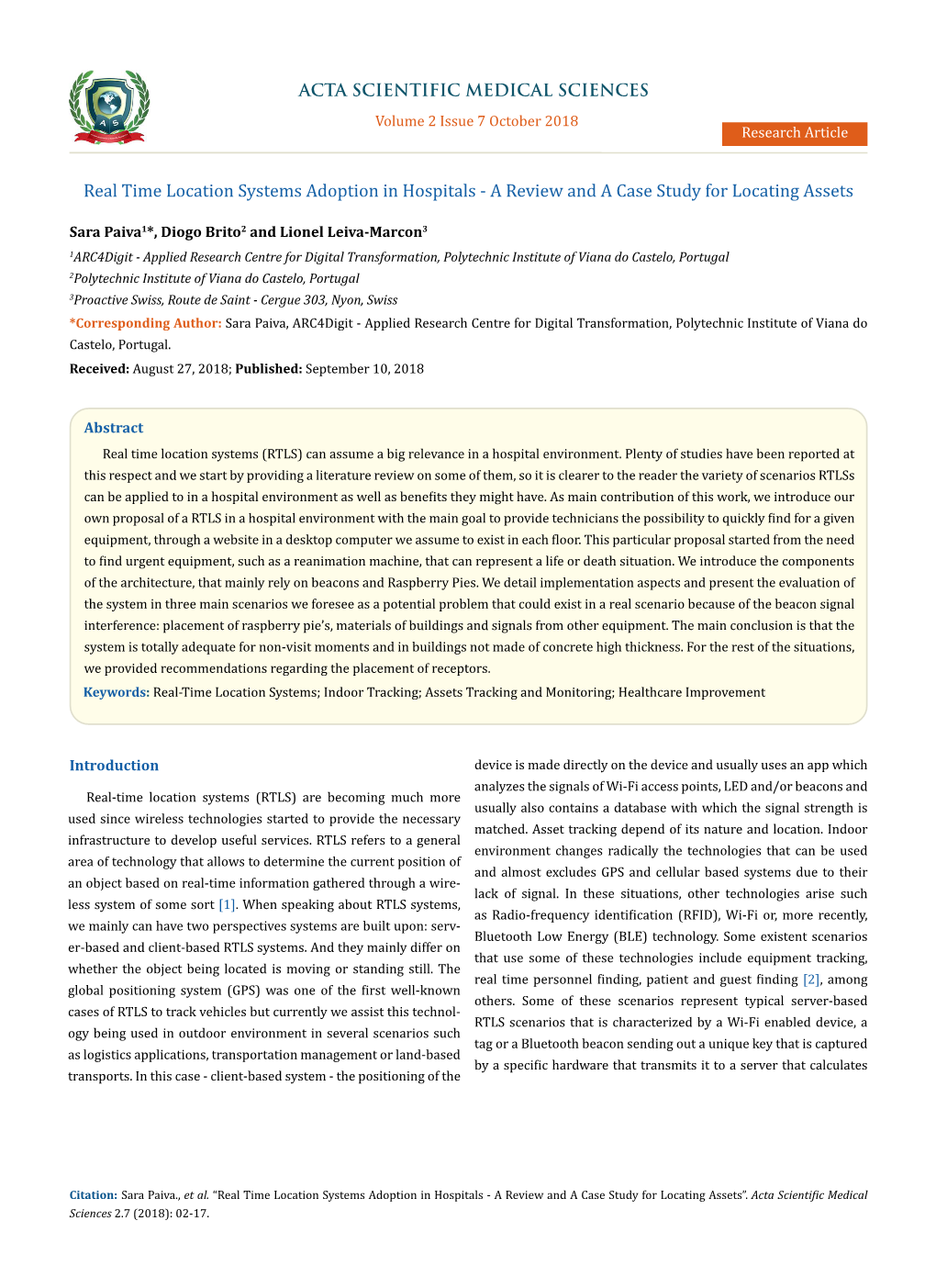 Real Time Location Systems Adoption in Hospitals - a Review and a Case Study for Locating Assets