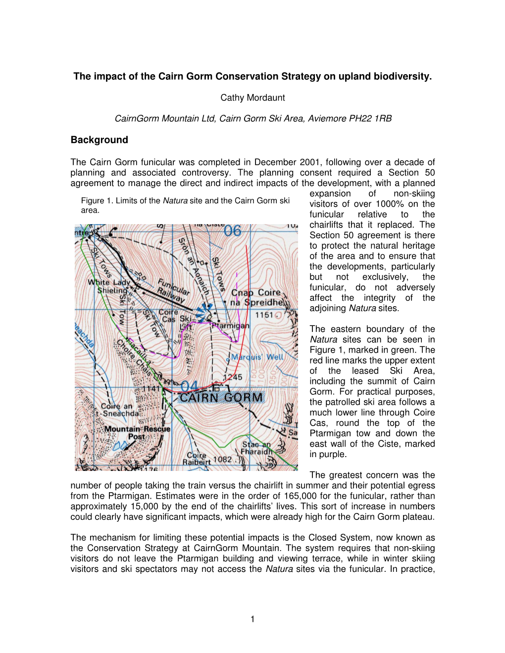 Impact of the Cairn Gorm Conservation Strategy on Upland Biodiversity