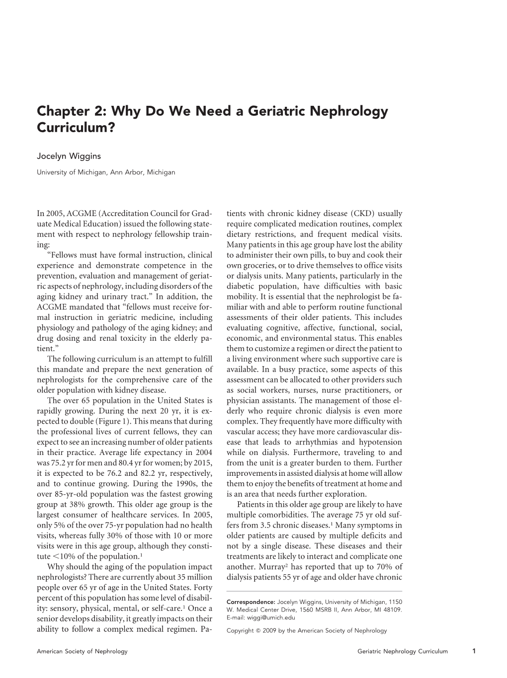 Chapter 2: Why Do We Need a Geriatric Nephrology Curriculum?