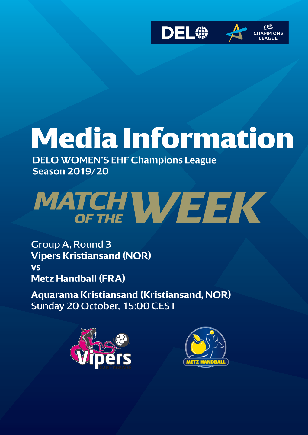 Media Information DELO WOMEN's EHF Champions League Season 2019/20