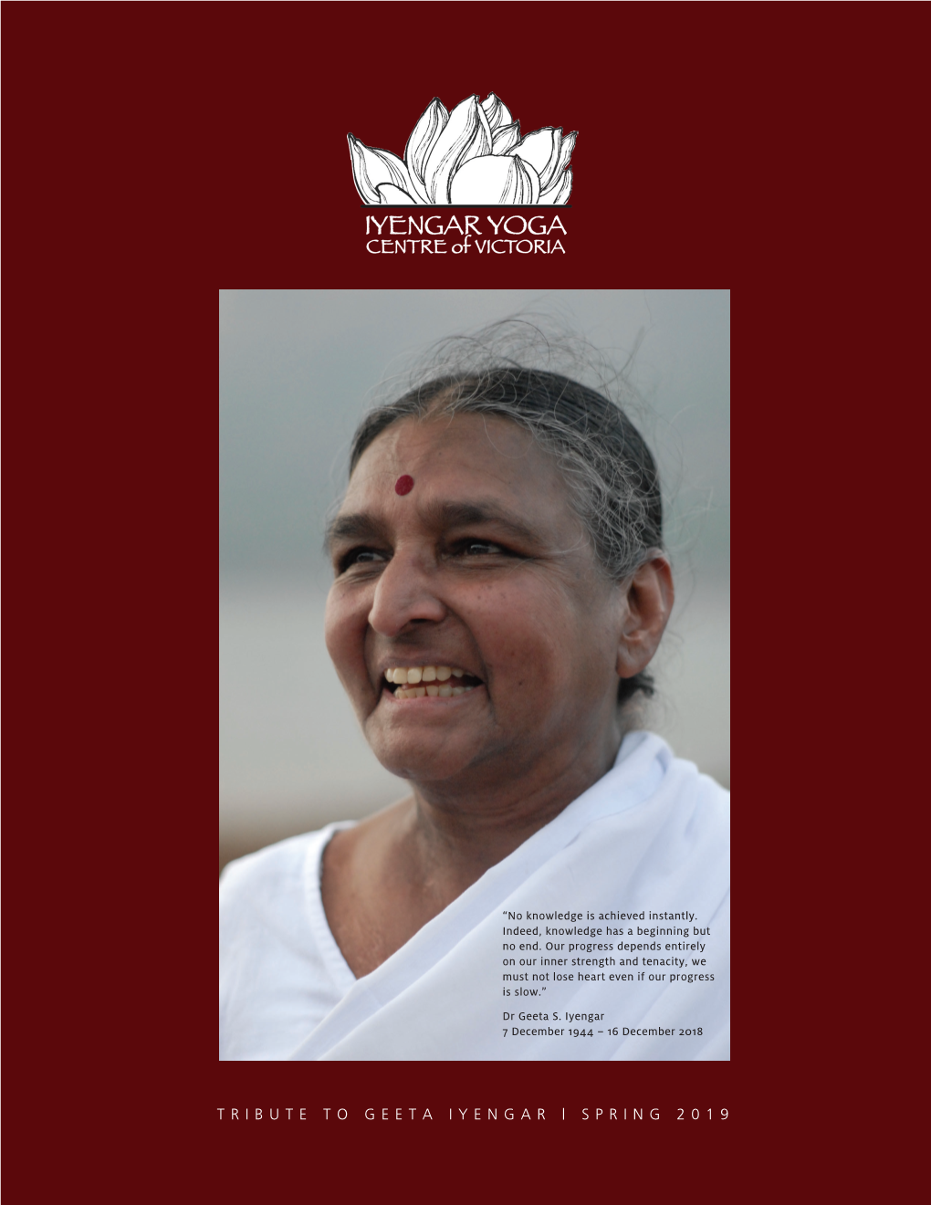 Geeta Iyengar | SPRING 2019 in Gratitude for the Life of Geeta S