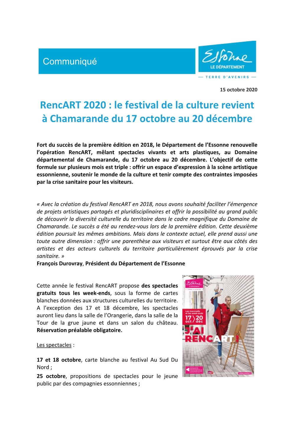 Rencart 2020 : Le Festival De La Culture Revient À Chamarande Du 17 Octobre Au 20 Décembre