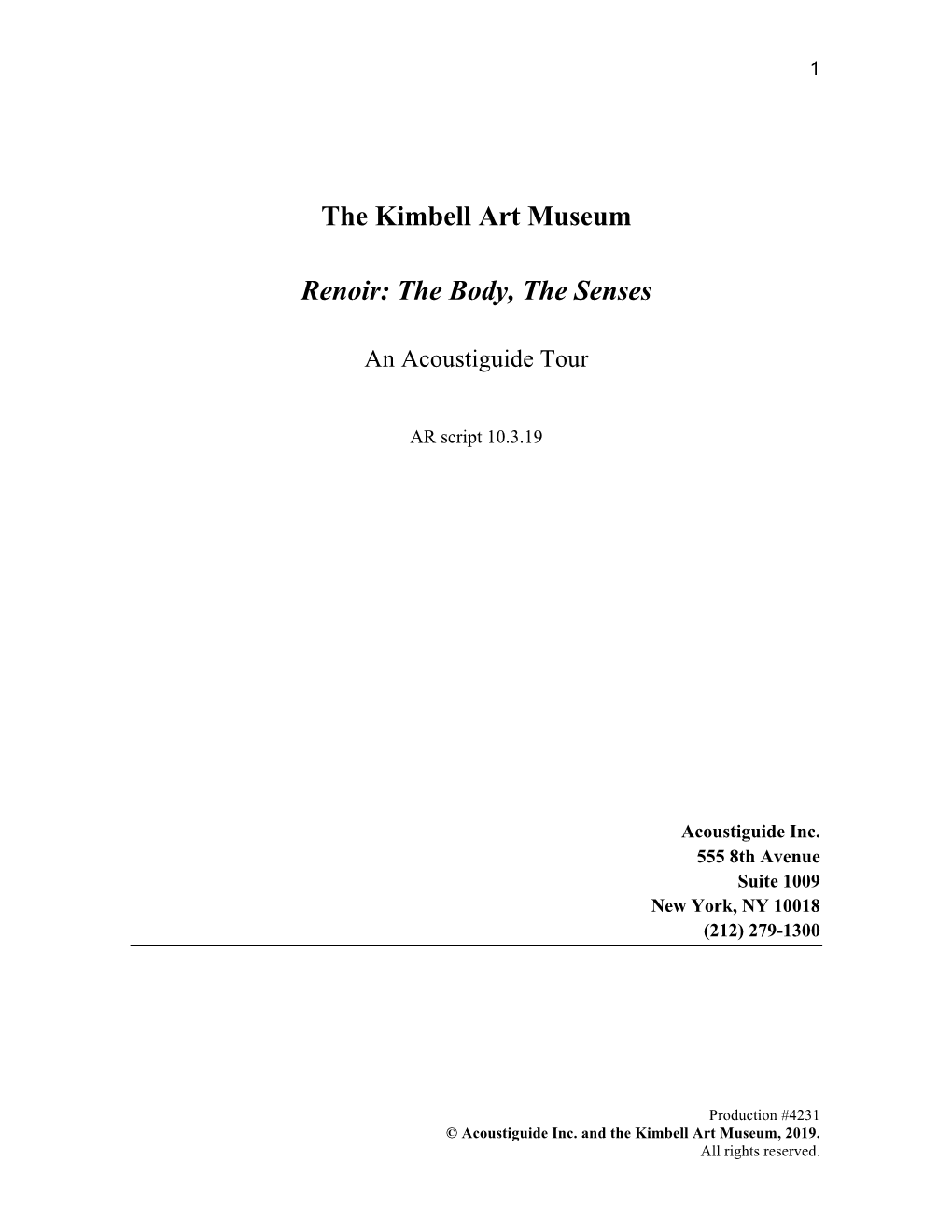 The Kimbell Art Museum Renoir: the Body, the Senses