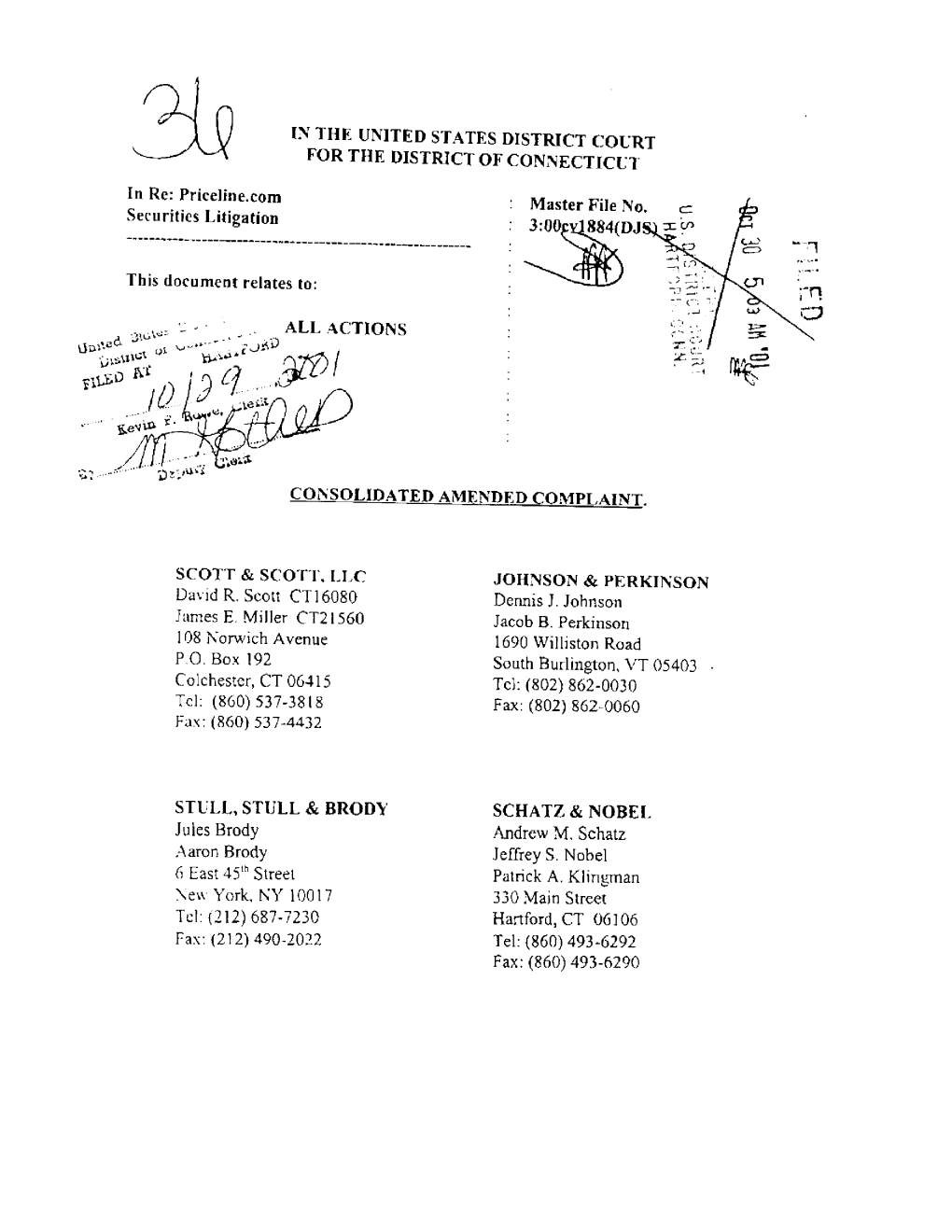 Priceline.Com Inc. Securities Litigation 00-CV-01884-Consolidated