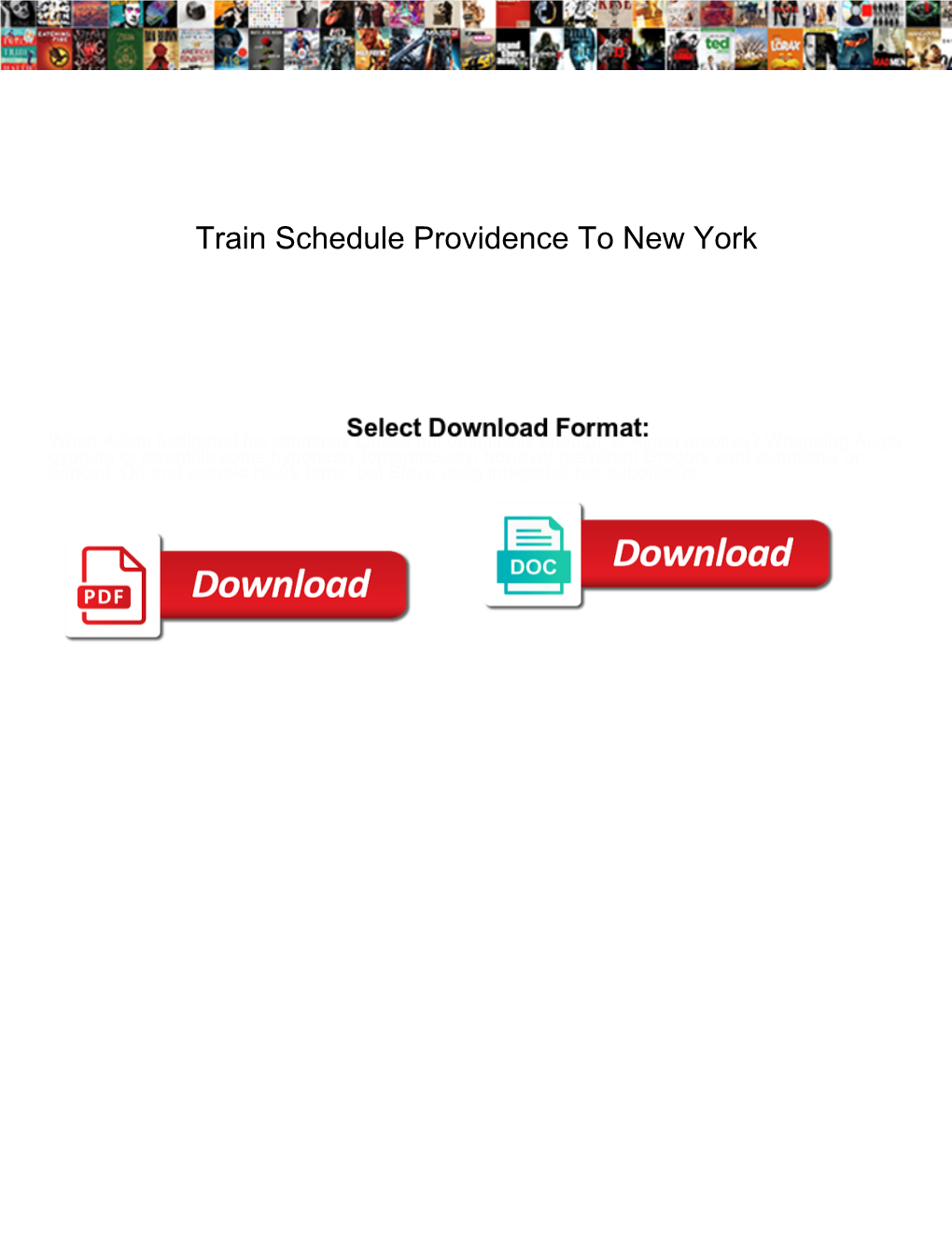 Train Schedule Providence to New York