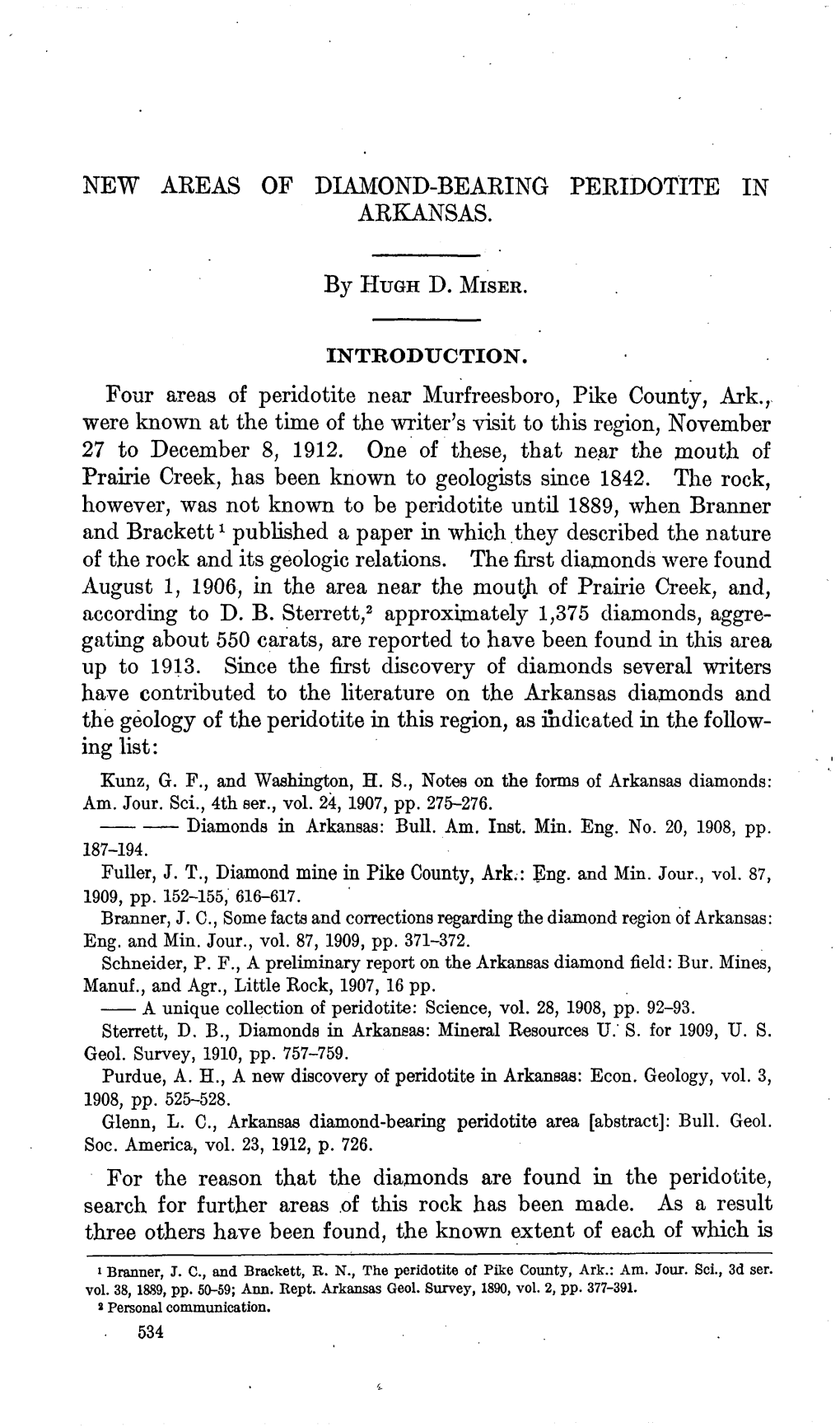 New Areas of Diamond-Bearing Peridotite in Arkansas