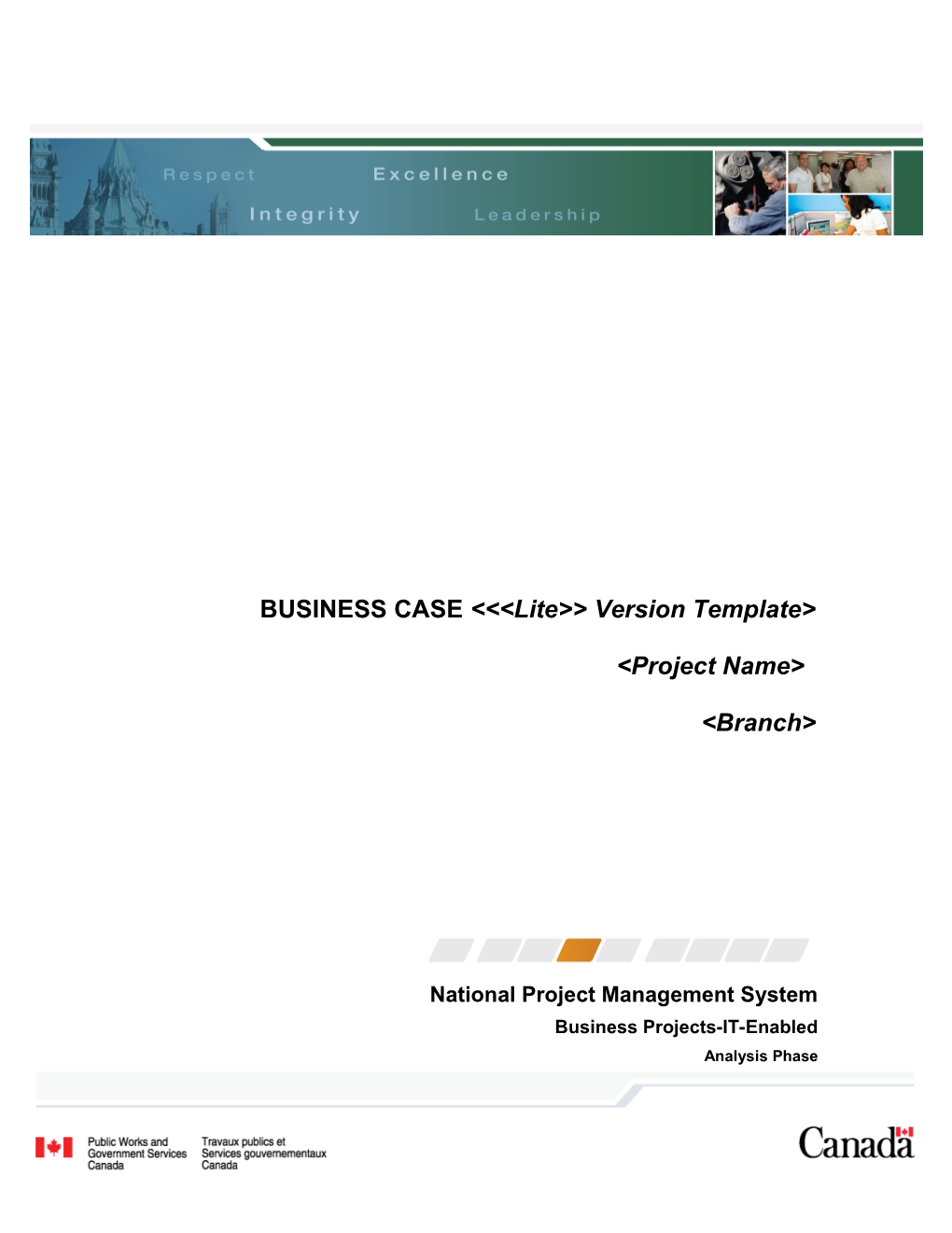 BUSINESS CASE Lite Version Template