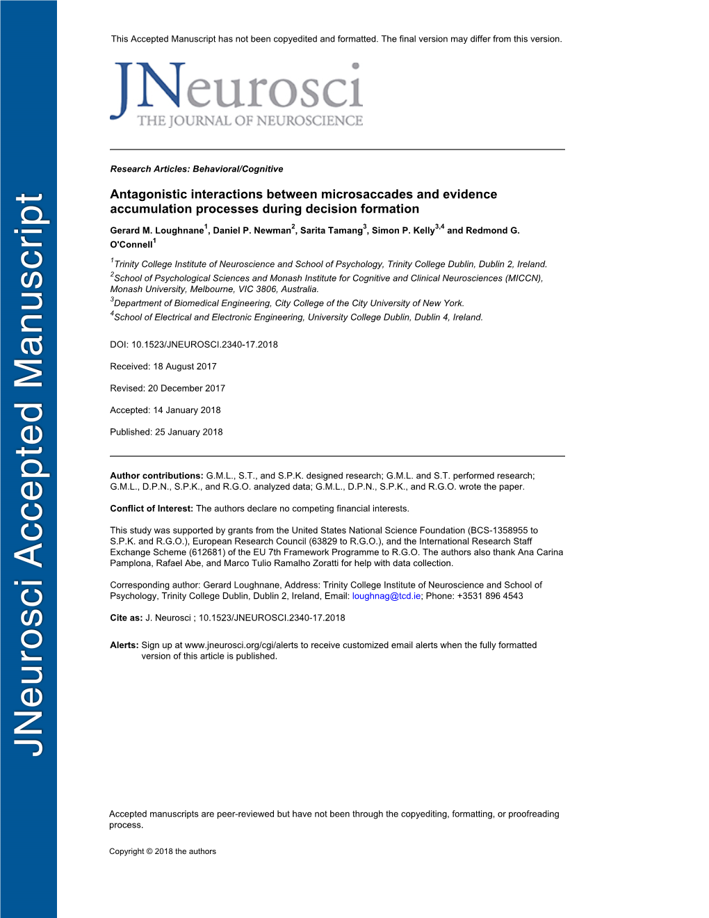 Antagonistic Interactions Between Microsaccades and Evidence Accumulation Processes During Decision Formation