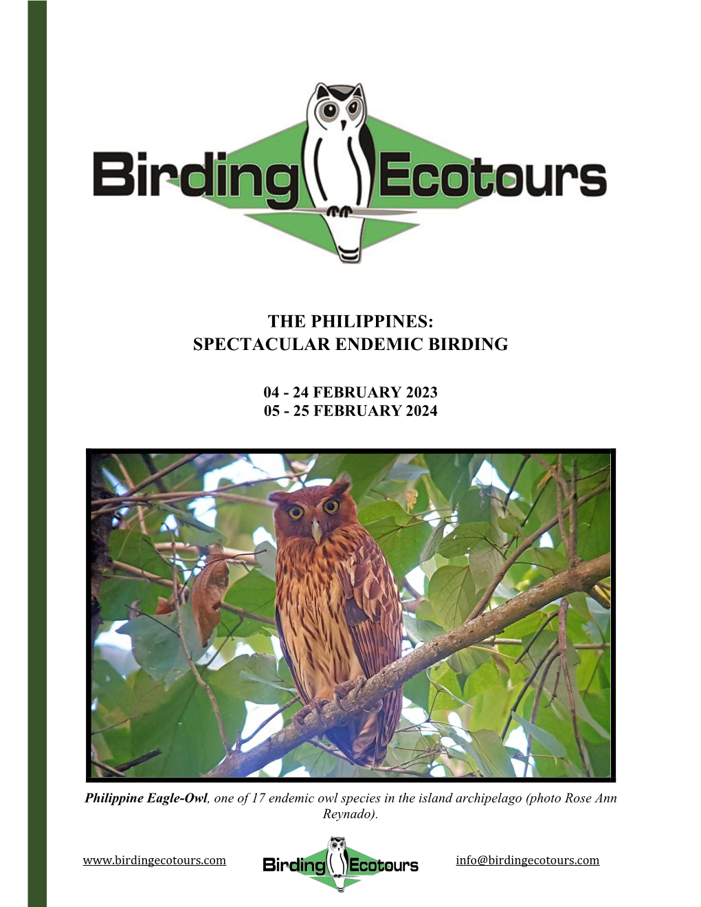 The Philippines: Spectacular Endemic Birding