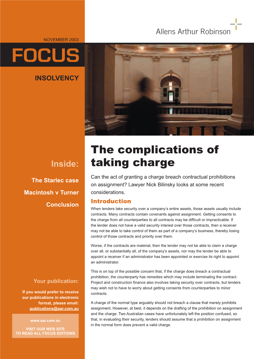 The Complications of Taking Charge