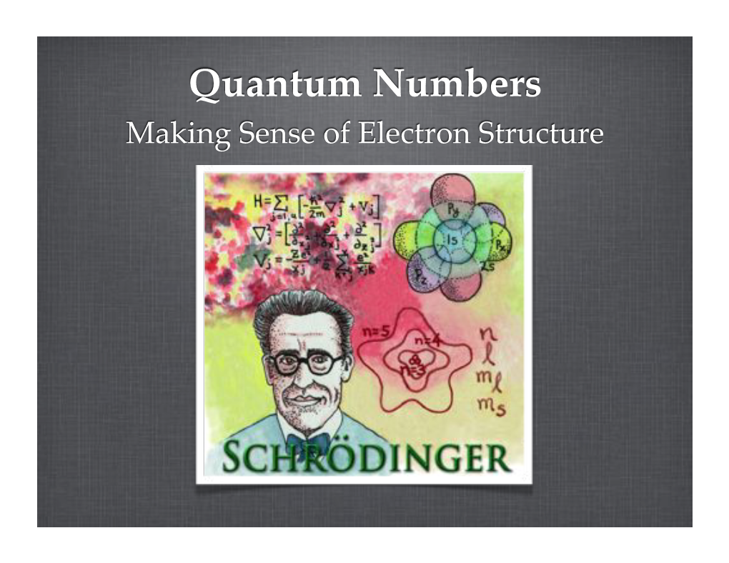 Quantum Numbers! Making Sense of Electron Structure! by David V