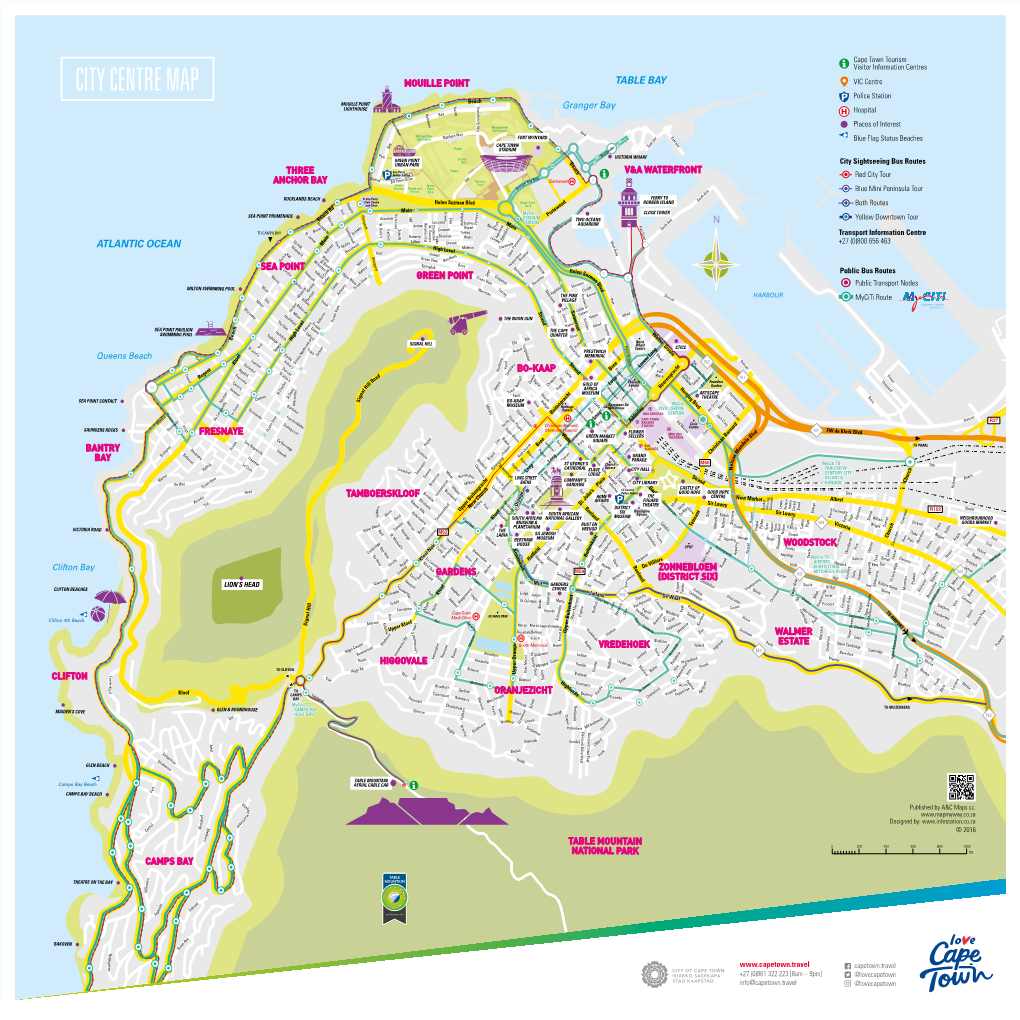 City Centre Map MOUILLE POINT TABLE BAY VIC Centre Police Station MOUILLE POINT Beach Surrey LIGHTHOUSE Granger Bay Hospital Rothesay Bay