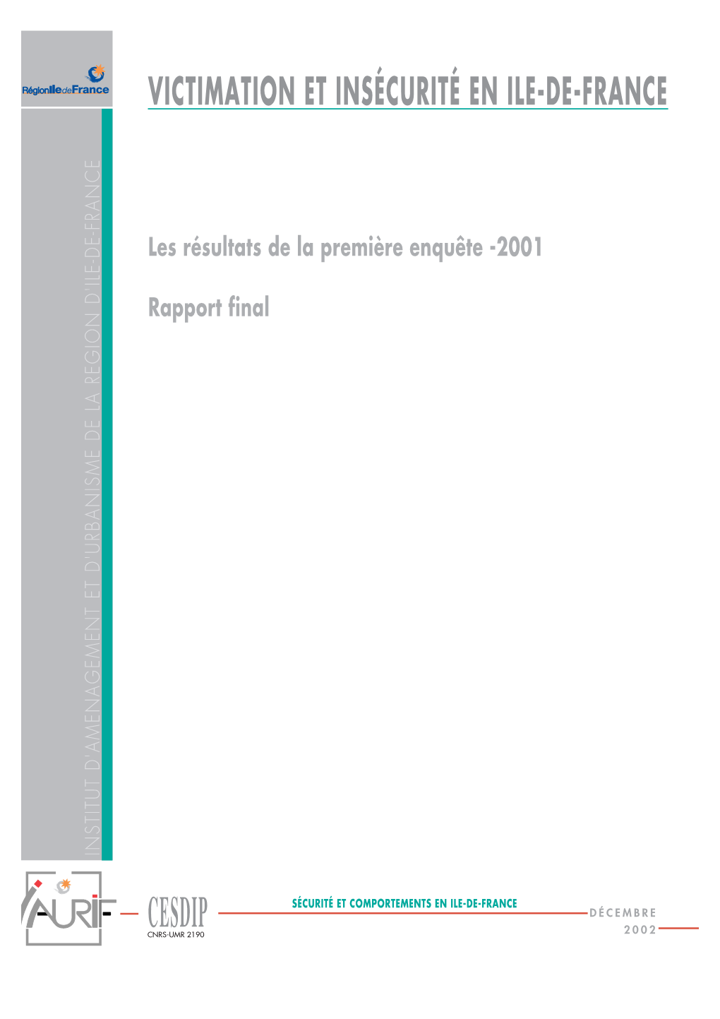 Cesdip Décembre Cnrs-Umr 2190 2002