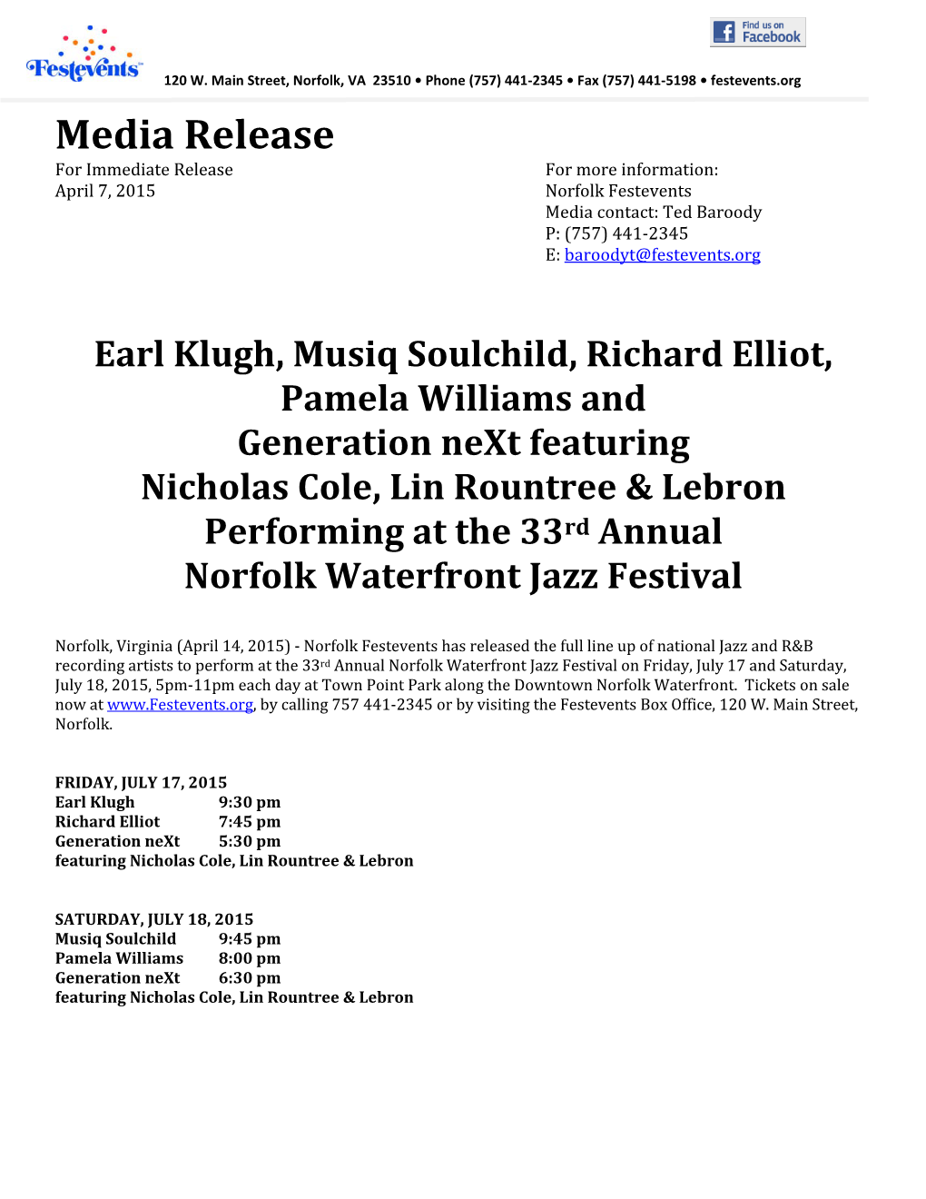 Earl Klugh, Musiq Soulchild, Richard Elliot, Pamela Williams