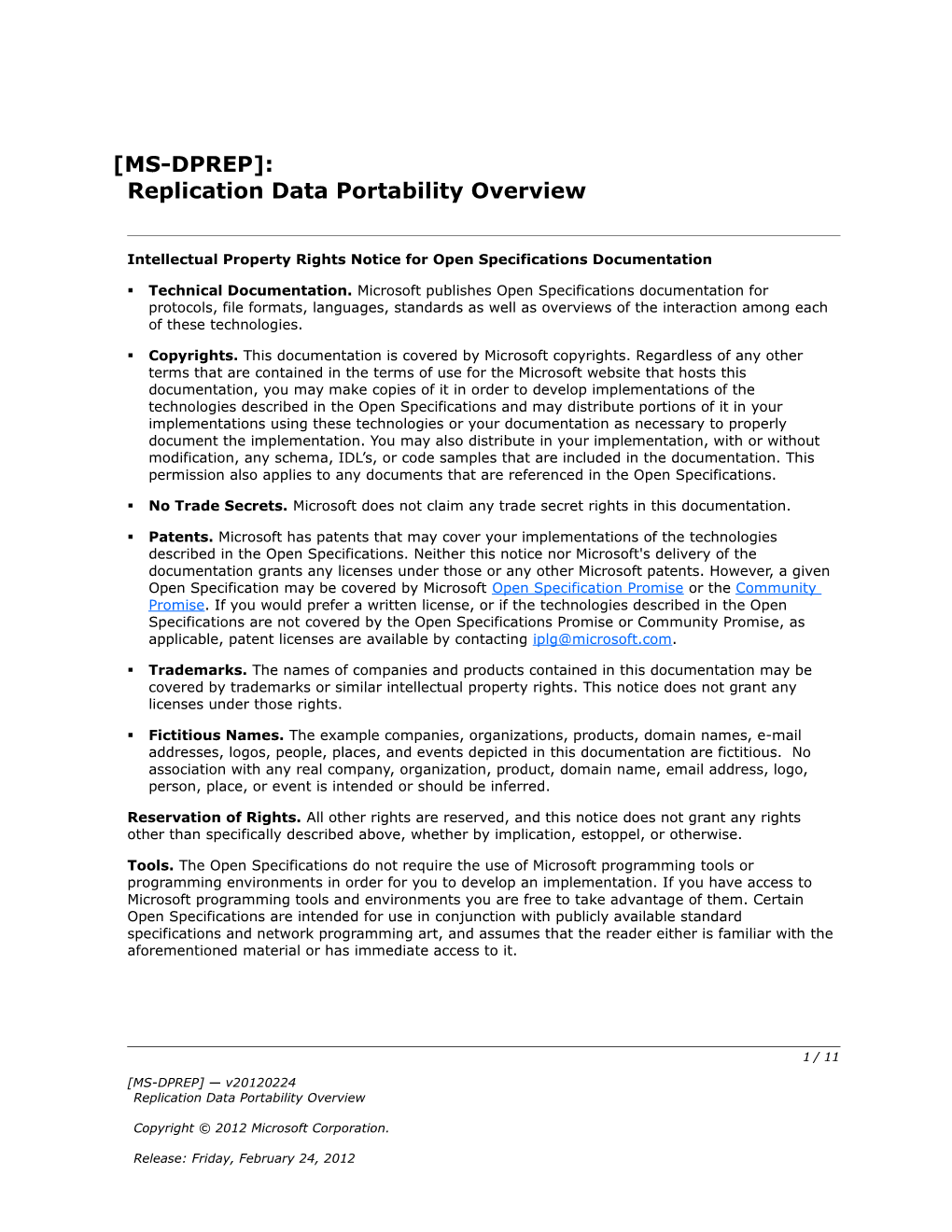 Intellectual Property Rights Notice for Open Specifications Documentation s1