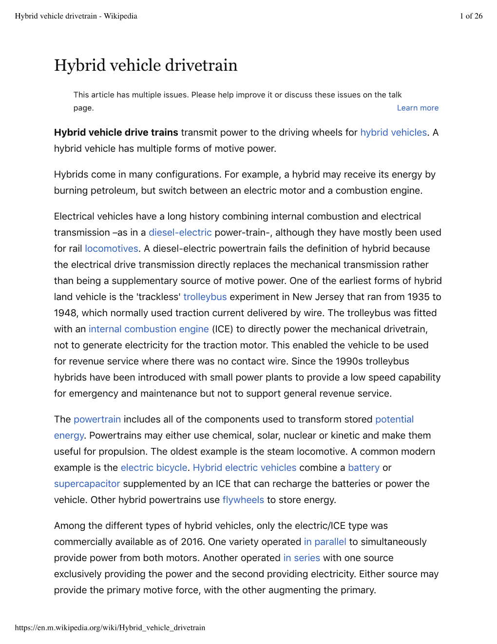 Hybrid Vehicle Drivetrain - Wikipedia 1 of 26